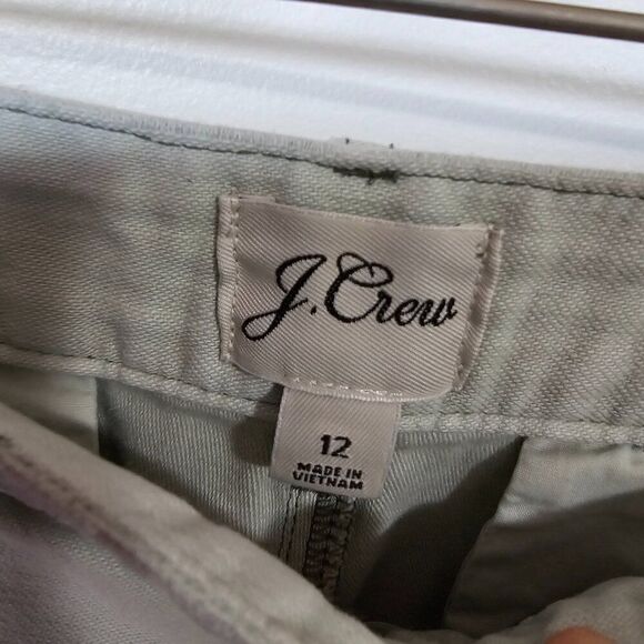 EUC J. CREW LIGHT MINT GREEN COTTON RELAXED CHINOS PANTS SIZE 12 / L - Picture 11 of 16